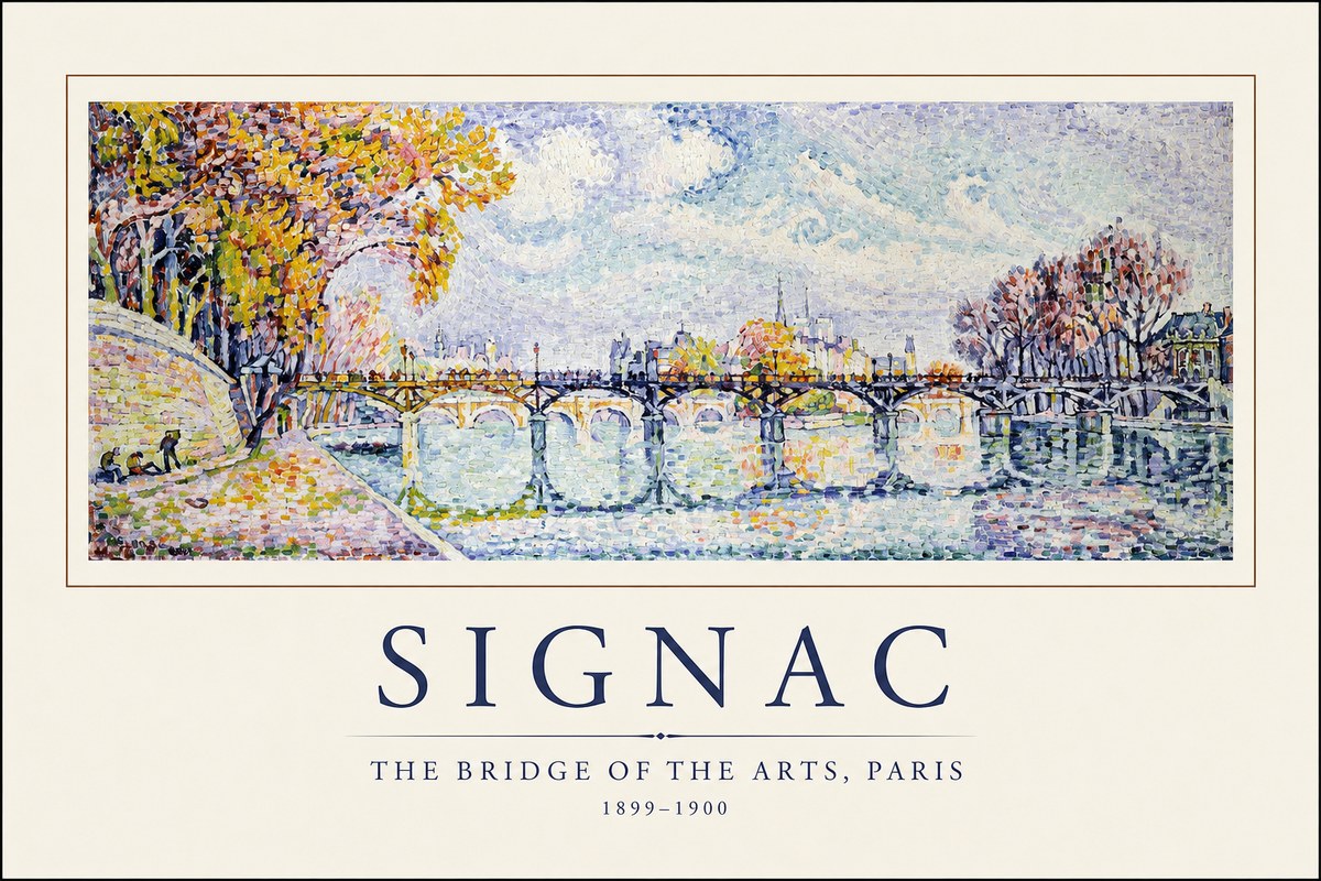 Signac The Bridge of the Arts, Paris No1 - Juliste