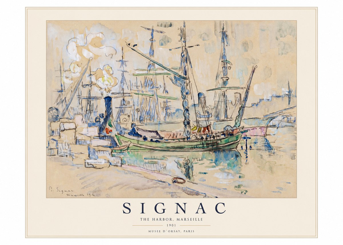 Signac The Harbor, Marseille No1 - Juliste