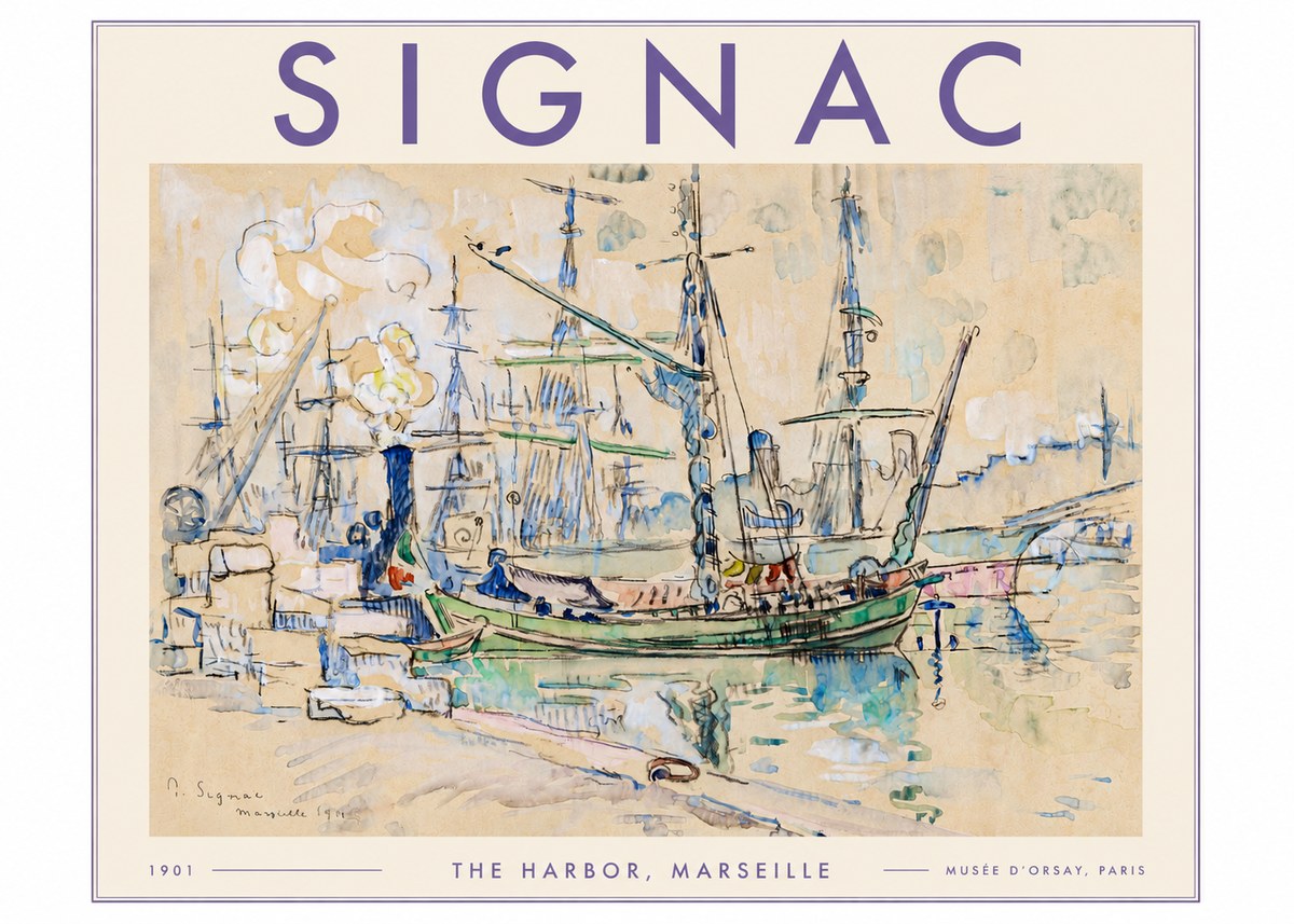 Signac The Harbor, Marseille No3 - Juliste