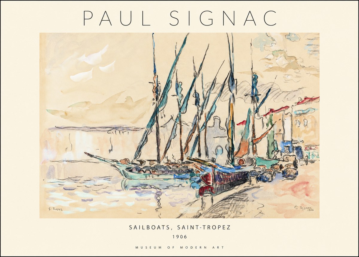 Signac Sailboats, Saint-tropez No1 - Juliste