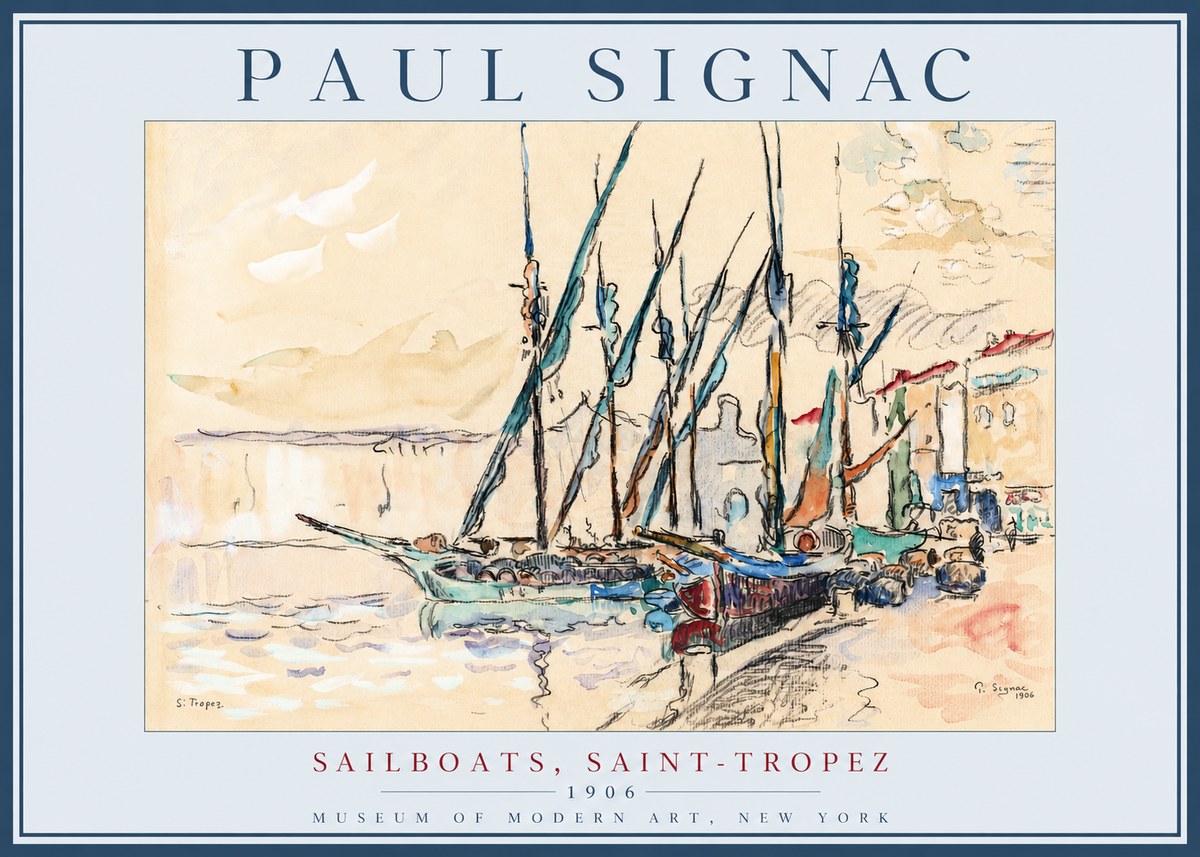 Signac Sailboats, Saint-tropez No2 - Juliste