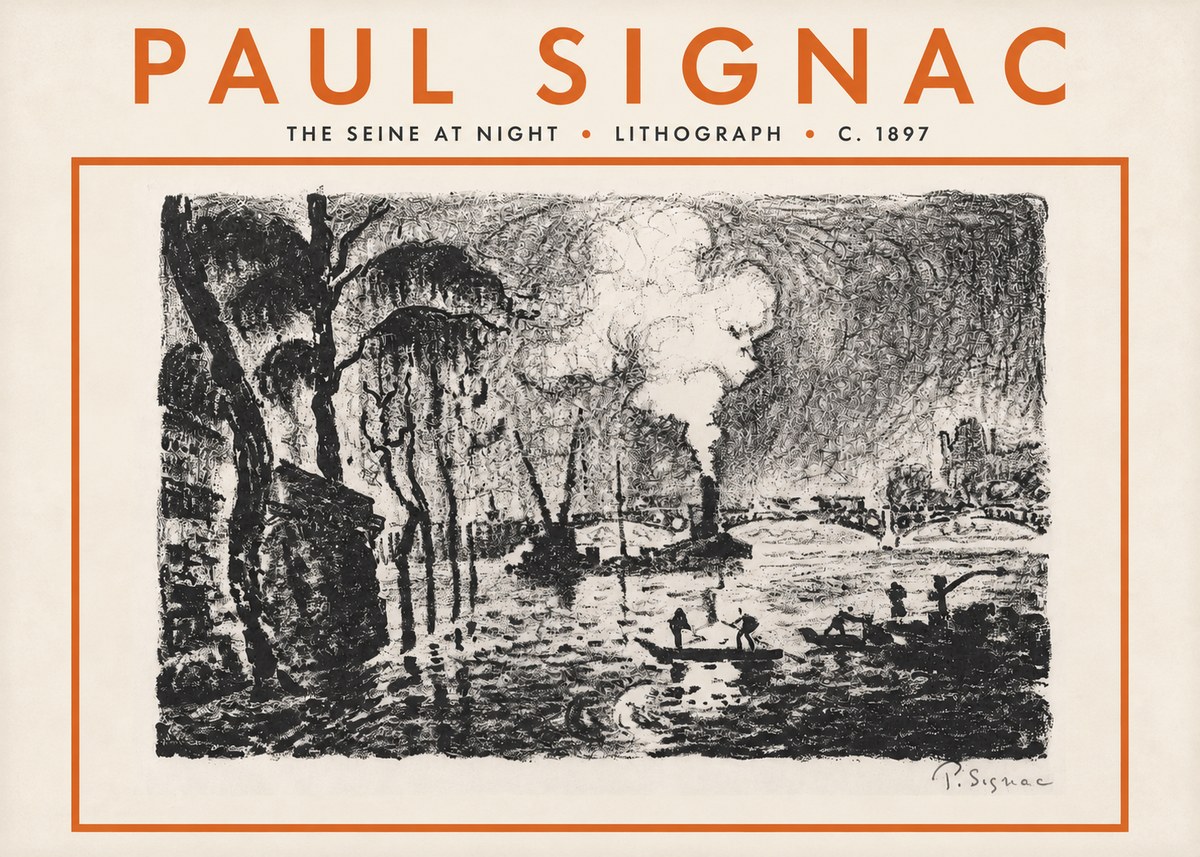 Signac The Seine at Night No5 - Juliste