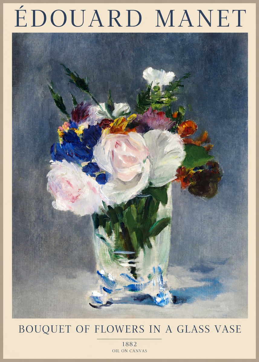 Édouard Manet Bouquet of Flowers in a Glass Vase No1 - Juliste