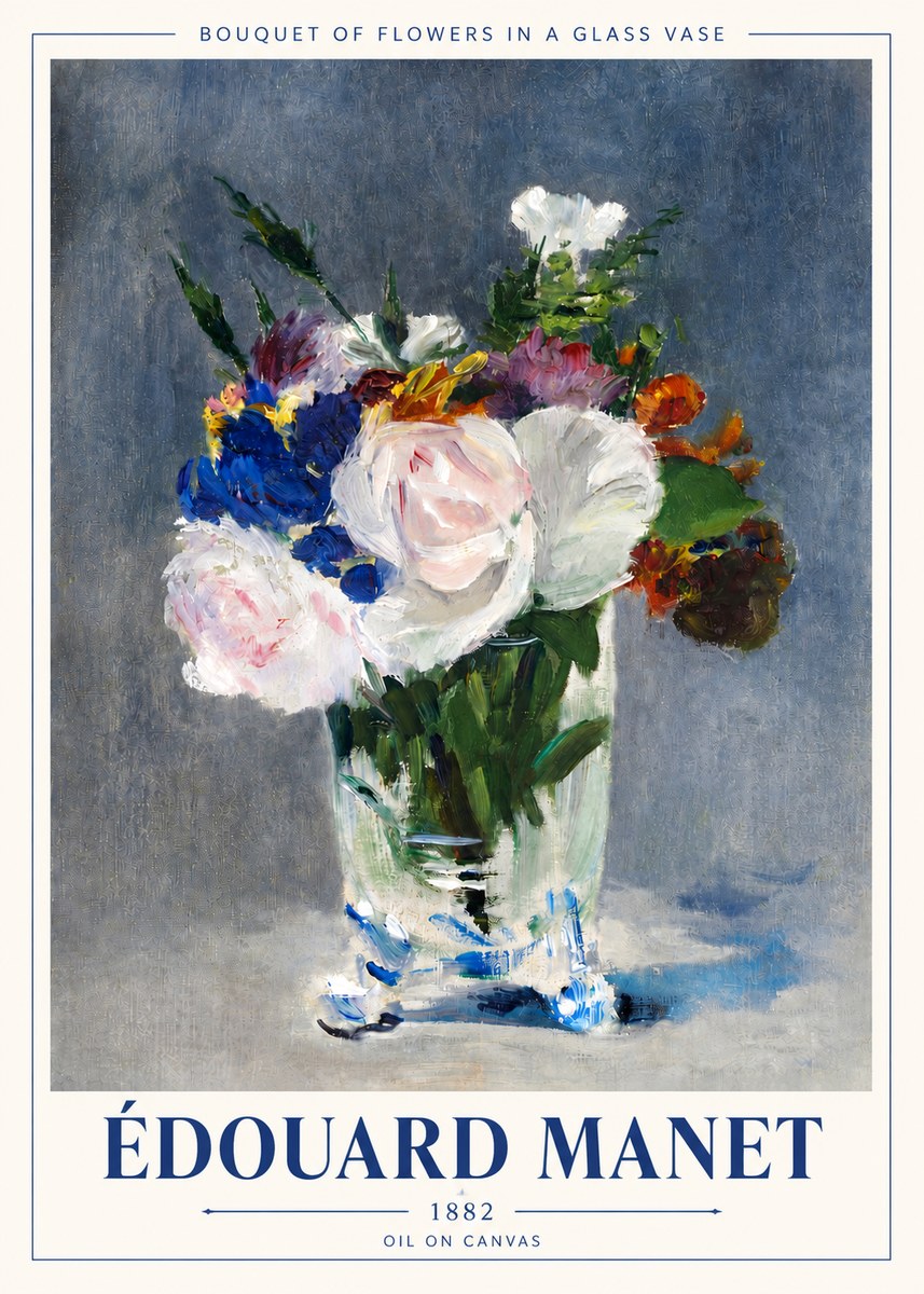 Édouard Manet Bouquet of Flowers in a Glass Vase No4 - Juliste