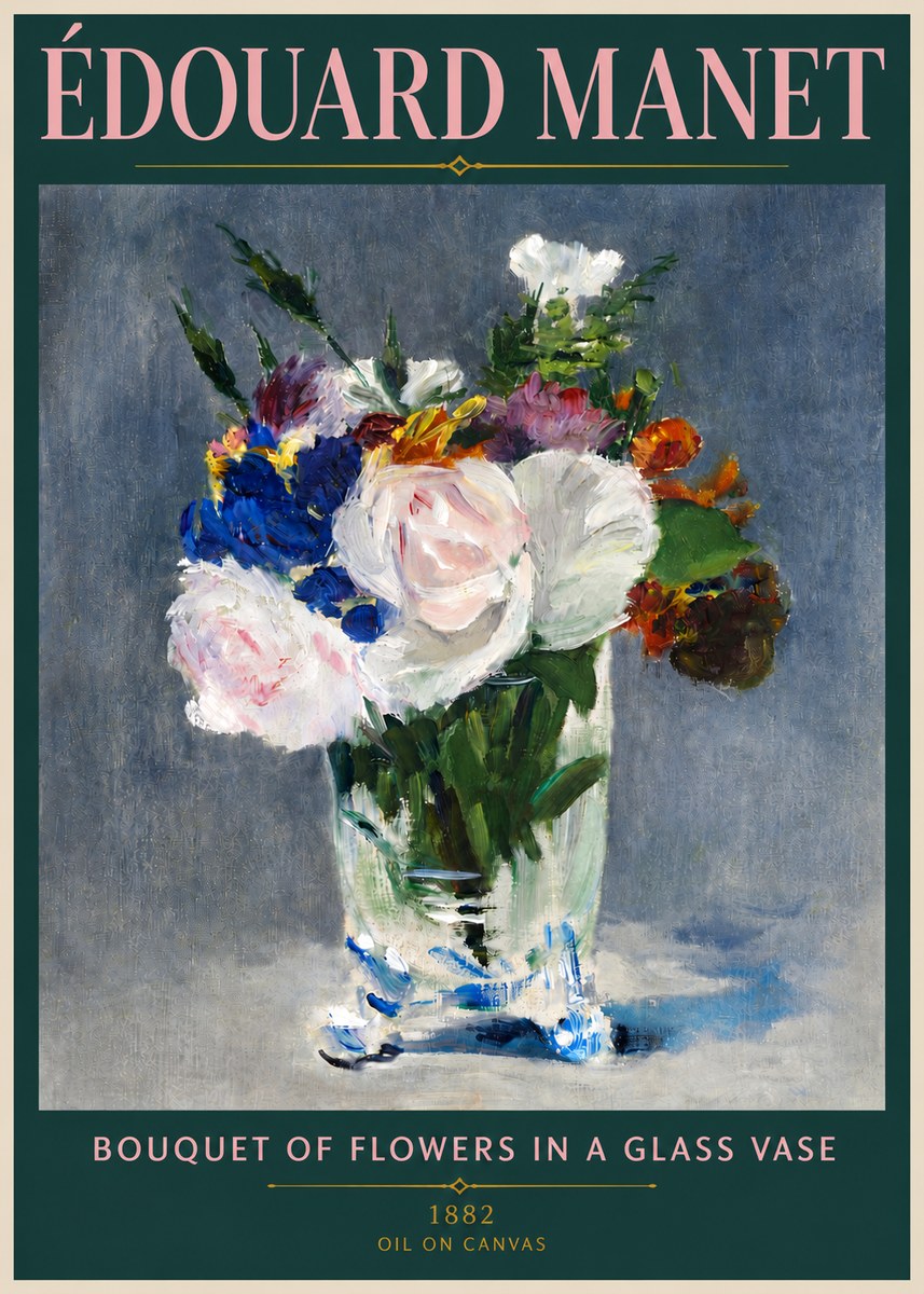 Édouard Manet Bouquet of Flowers in a Glass Vase No5 - Juliste