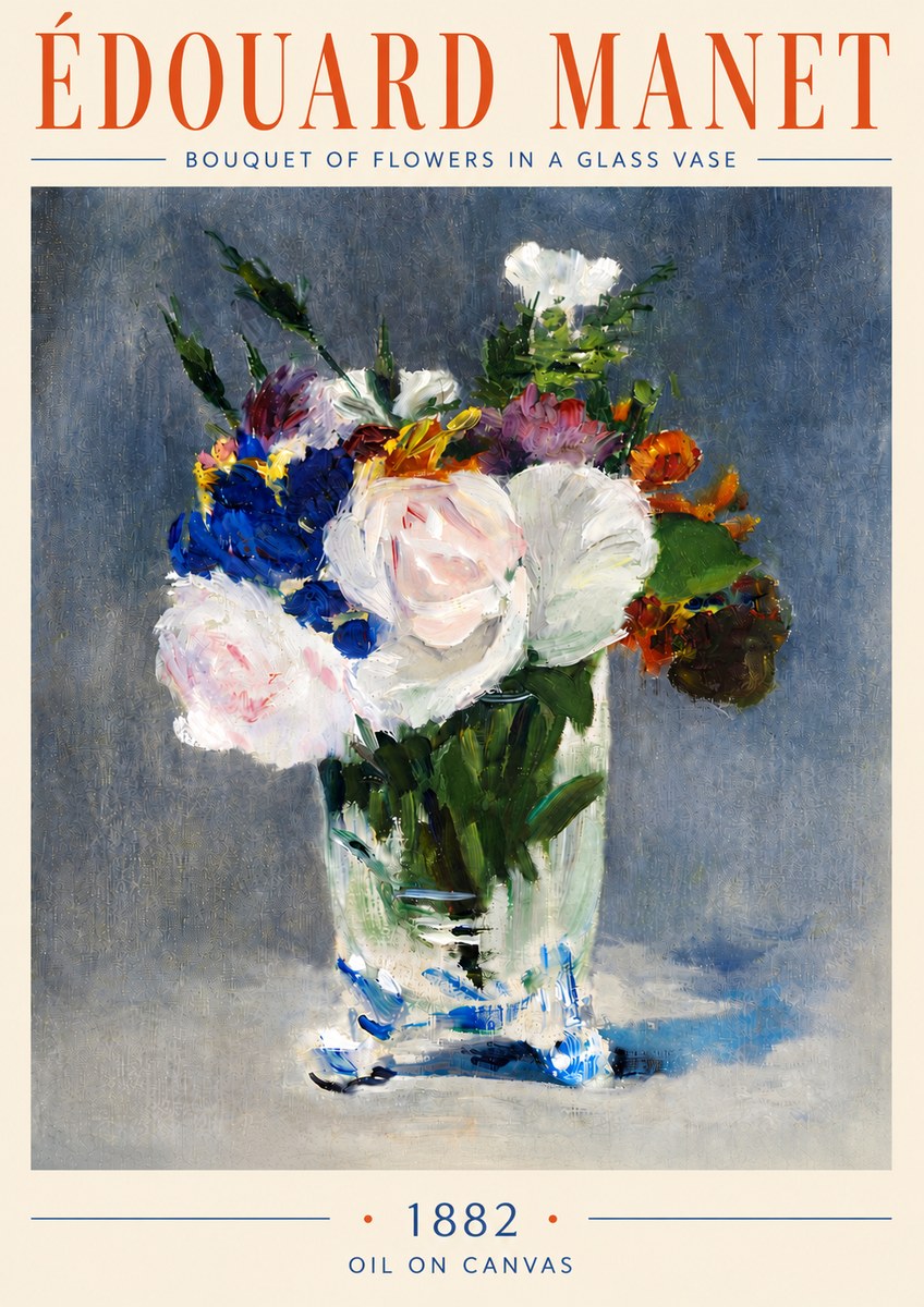 Édouard Manet Bouquet of Flowers in a Glass Vase No6 - Juliste