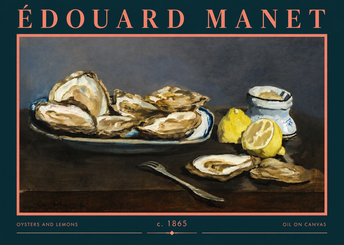 Édouard Manet Oysters and Lemons No2 - Juliste