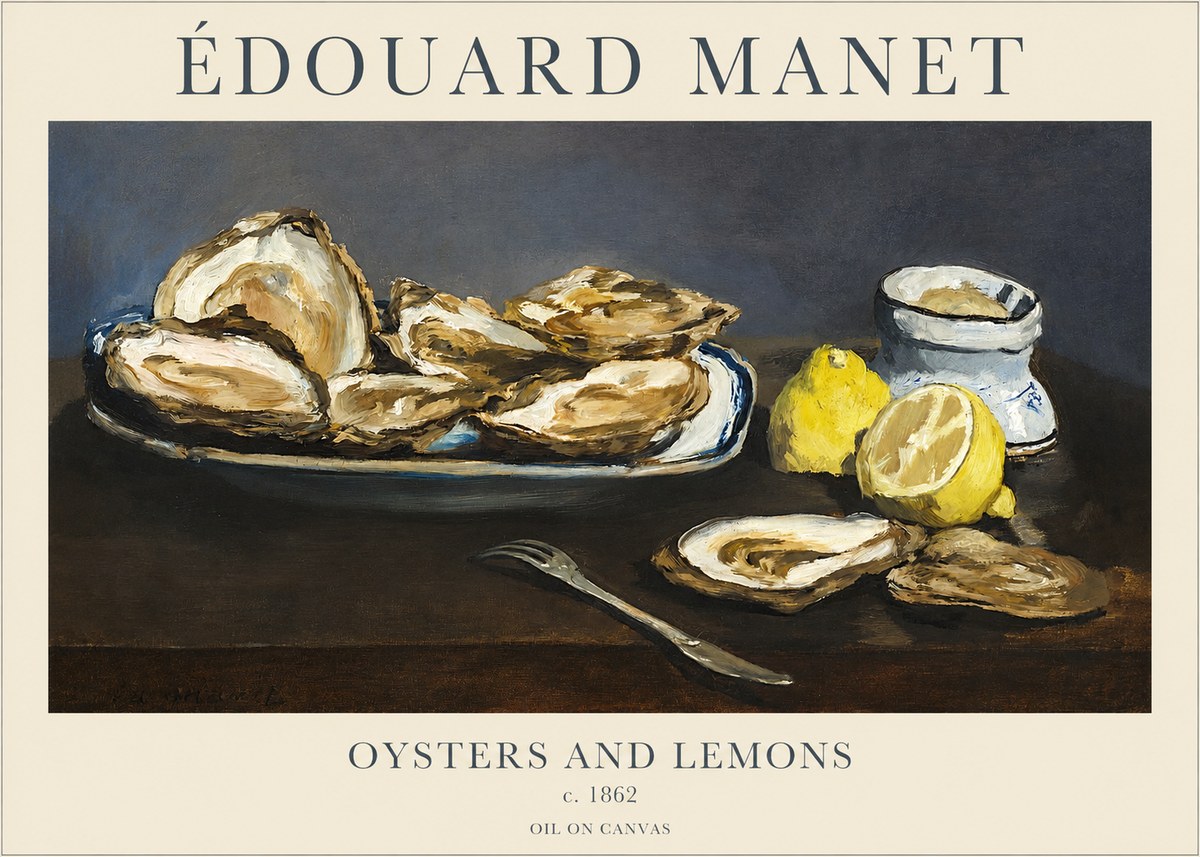 Édouard Manet Oysters and Lemons No3 - Juliste