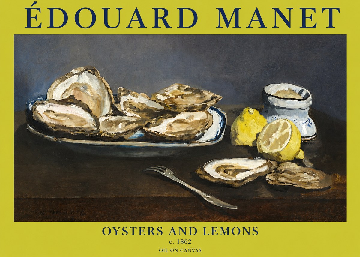 Édouard Manet Oysters and Lemons No4 - Juliste