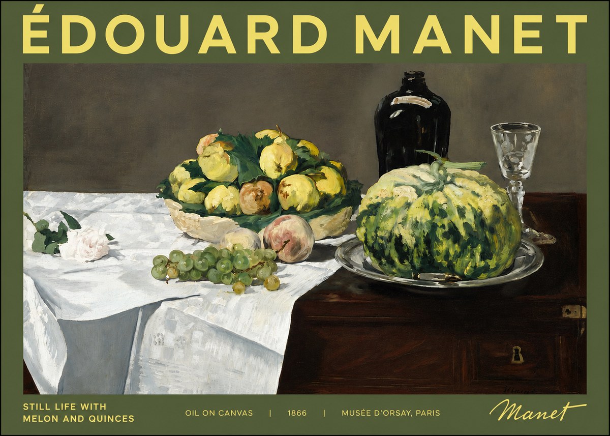 Édouard Manet Still Life with Melon and Quinces No4 - Juliste