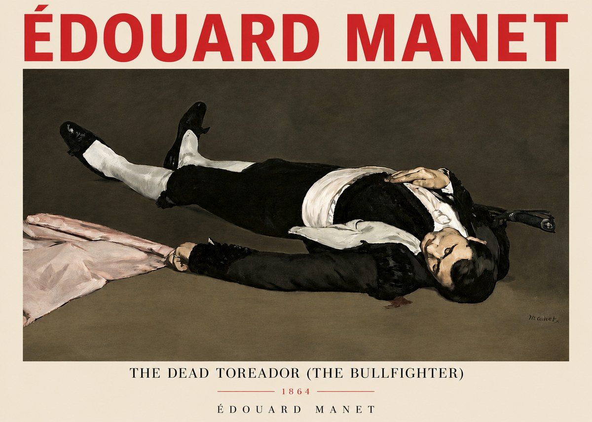 Édouard Manet The Dead Toreador (the Bullfighter) No3 - Juliste