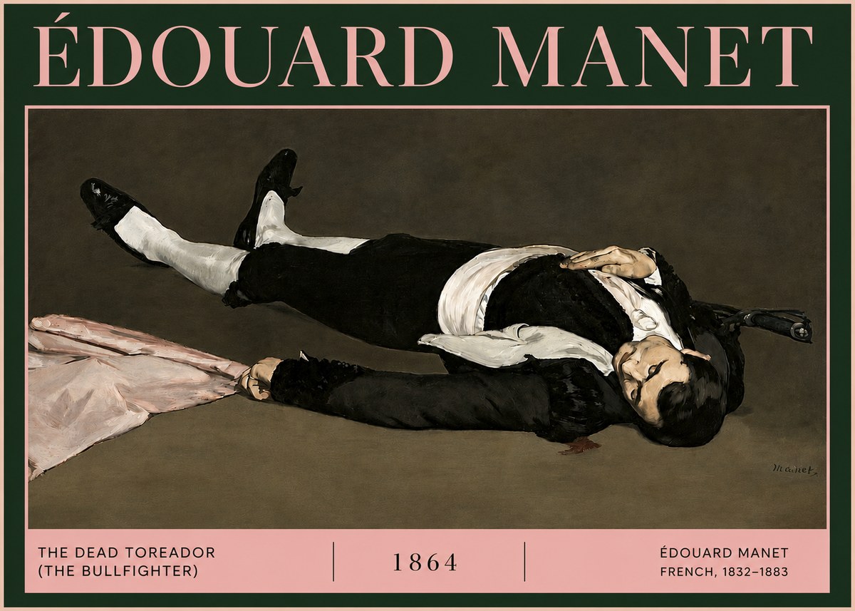 Édouard Manet The Dead Toreador (the Bullfighter) No4 - Juliste