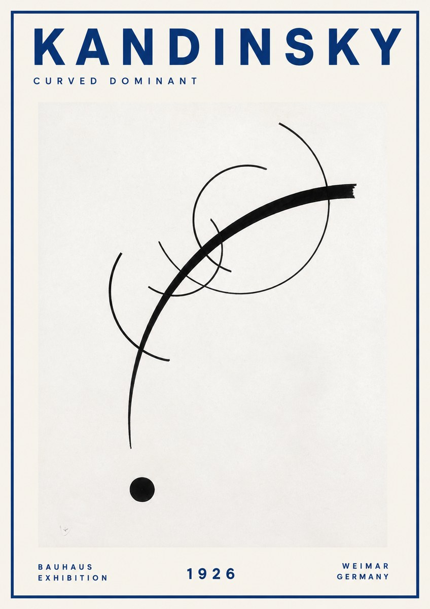 Kandinsky Curved Dominant No2 - Juliste