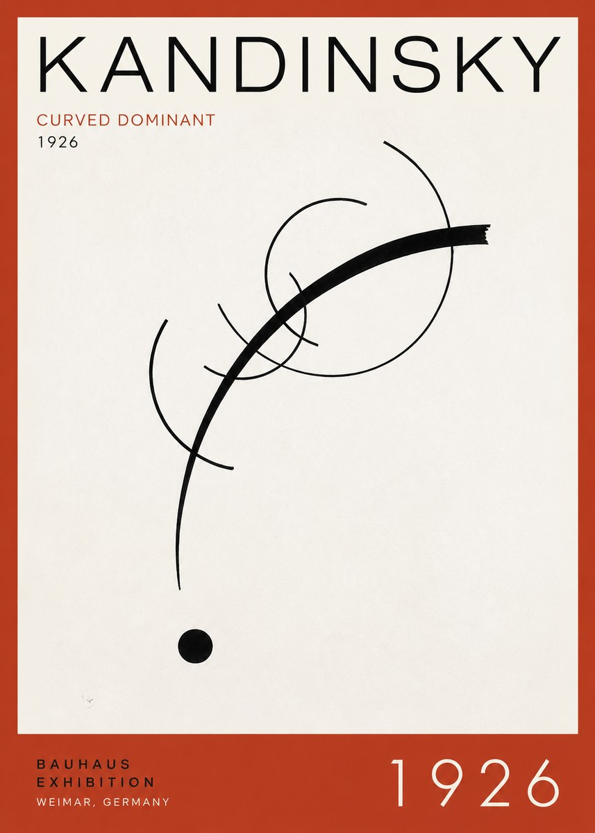 Kandinsky Curved Dominant No3 - Juliste