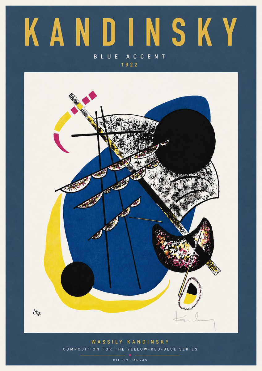 Kandinsky Blue Accent No3 - Juliste