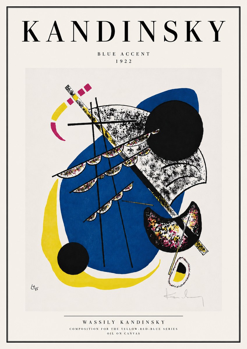 Kandinsky Blue Accent No4 - Juliste