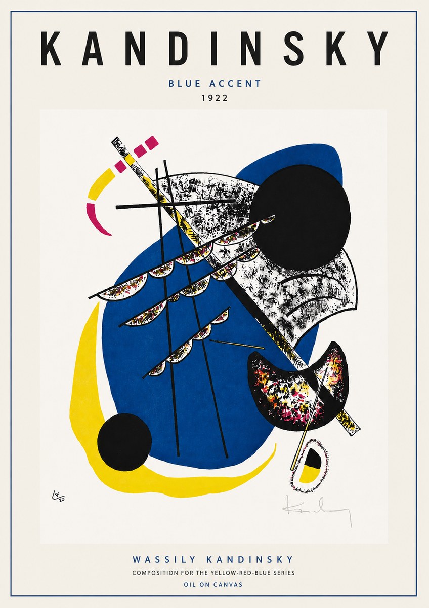 Kandinsky Blue Accent No6 - Juliste