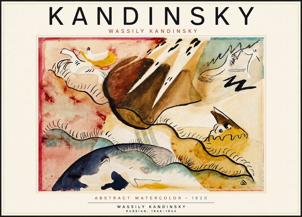 Kandinsky Abstract Watercolor No4 - Juliste