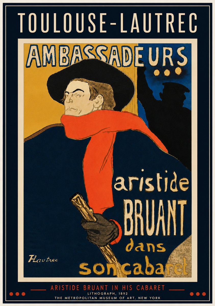 Toulouse-Lautrec Aristide Bruant in His Cabaret I No4 - Juliste