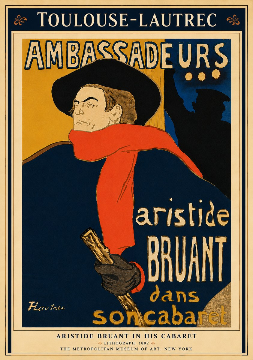 Toulouse-Lautrec Aristide Bruant in His Cabaret I No6 - Juliste