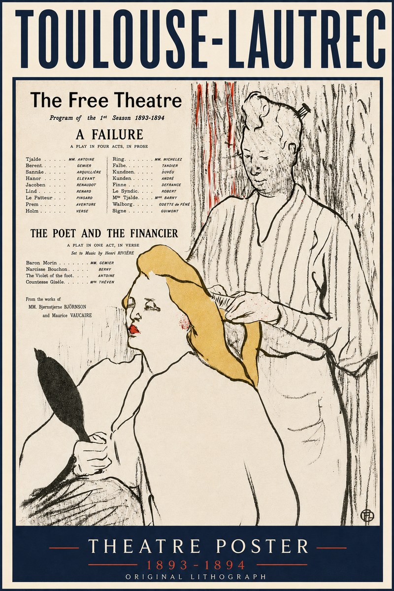 Toulouse-Lautrec Le Théâtre Libre - Une Faillite / Le Poète Et Le Financier No4 - Juliste