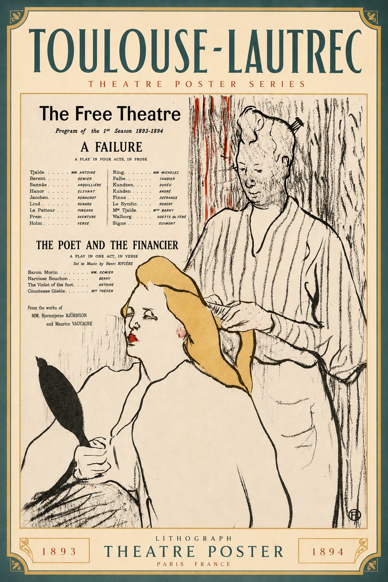 Toulouse-Lautrec Le Théâtre Libre - Une Faillite / Le Poète Et Le Financier No6 - Juliste