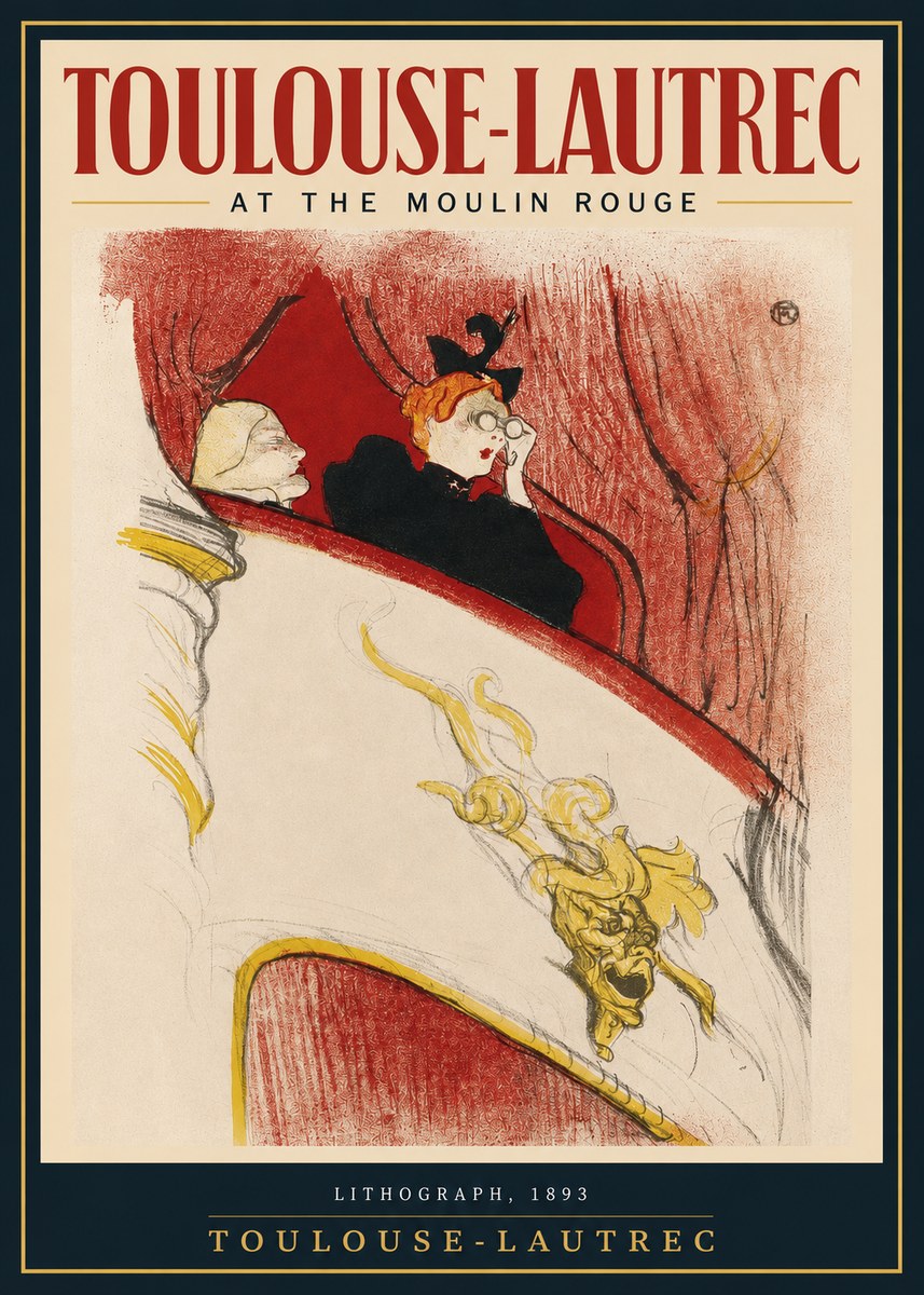 Toulouse-Lautrec At the Moulin Rouge I No2 - Juliste