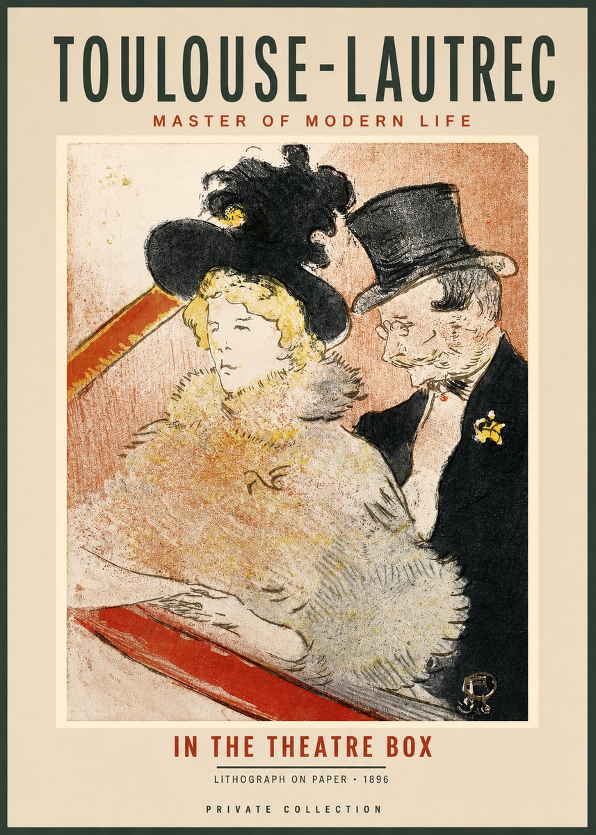 Toulouse-Lautrec In the Theatre Box No2 - Juliste