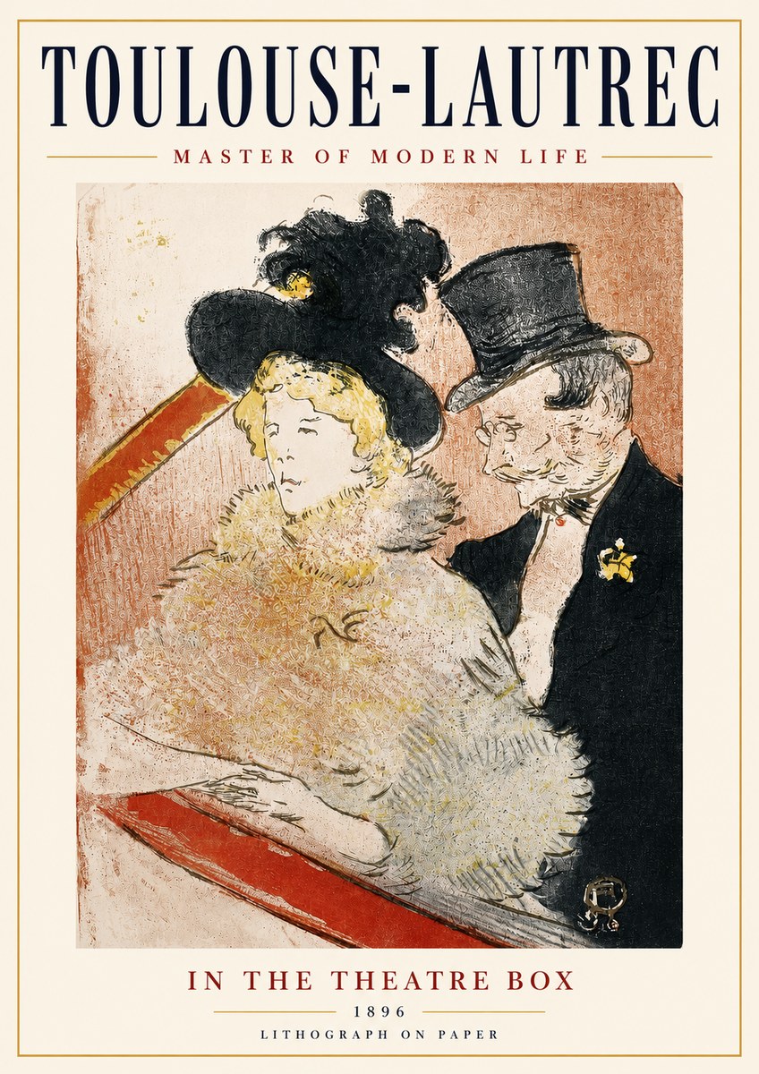 Toulouse-Lautrec In the Theatre Box No3 - Juliste
