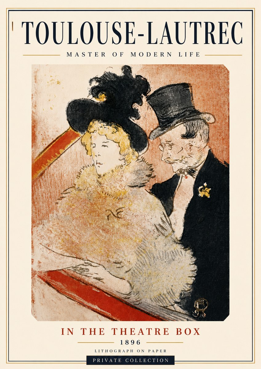 Toulouse-Lautrec In the Theatre Box No6 - Juliste