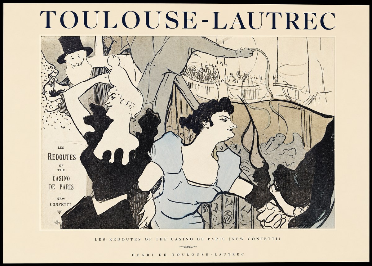Toulouse-Lautrec Les Redoutes of the Casino De Paris (New Confetti) No1 - Juliste