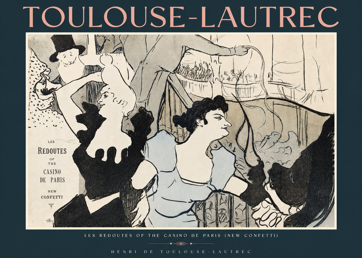 Toulouse-Lautrec Les Redoutes of the Casino De Paris (New Confetti) No2 - Juliste
