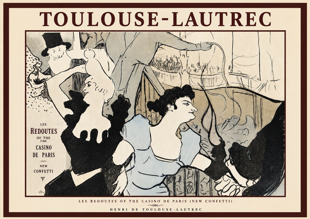 Toulouse-Lautrec Les Redoutes of the Casino De Paris (New Confetti) No3 - Juliste