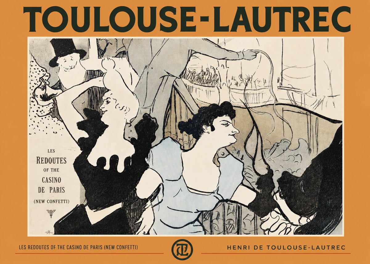 Toulouse-Lautrec Les Redoutes of the Casino De Paris (New Confetti) No4 - Juliste