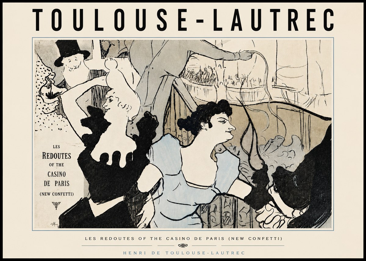 Toulouse-Lautrec Les Redoutes of the Casino De Paris (New Confetti) No5 - Juliste