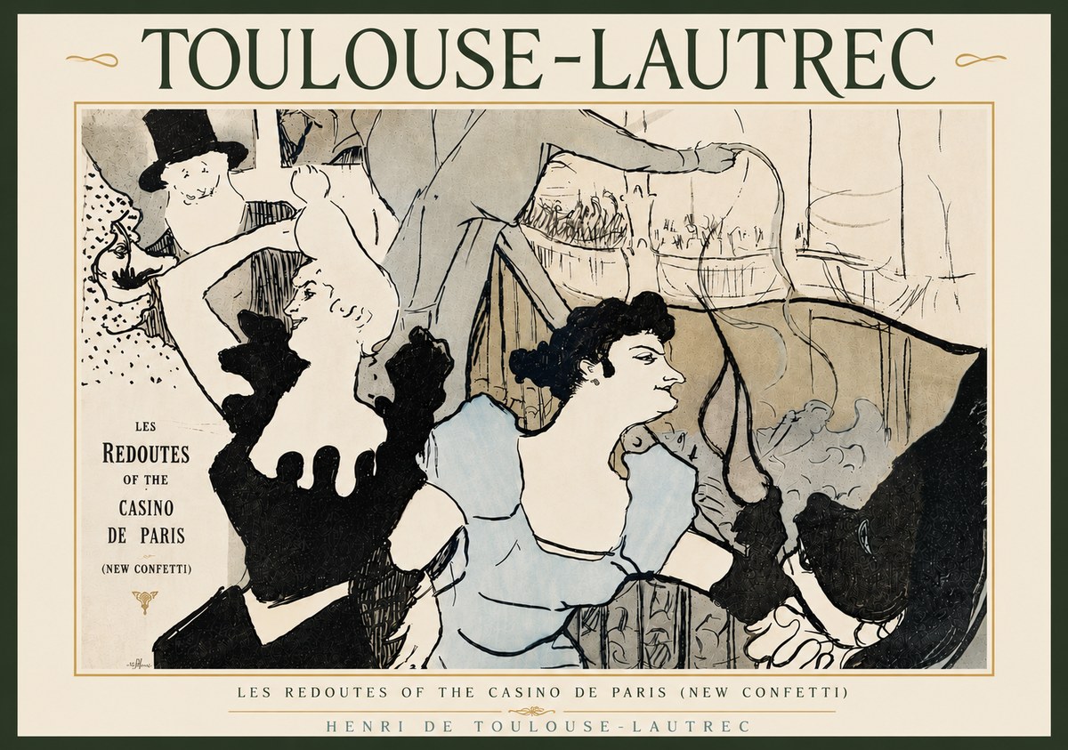 Toulouse-Lautrec Les Redoutes of the Casino De Paris (New Confetti) No6 - Juliste