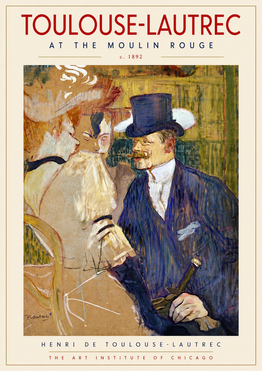 Toulouse-Lautrec At the Moulin Rouge III No3 - Juliste
