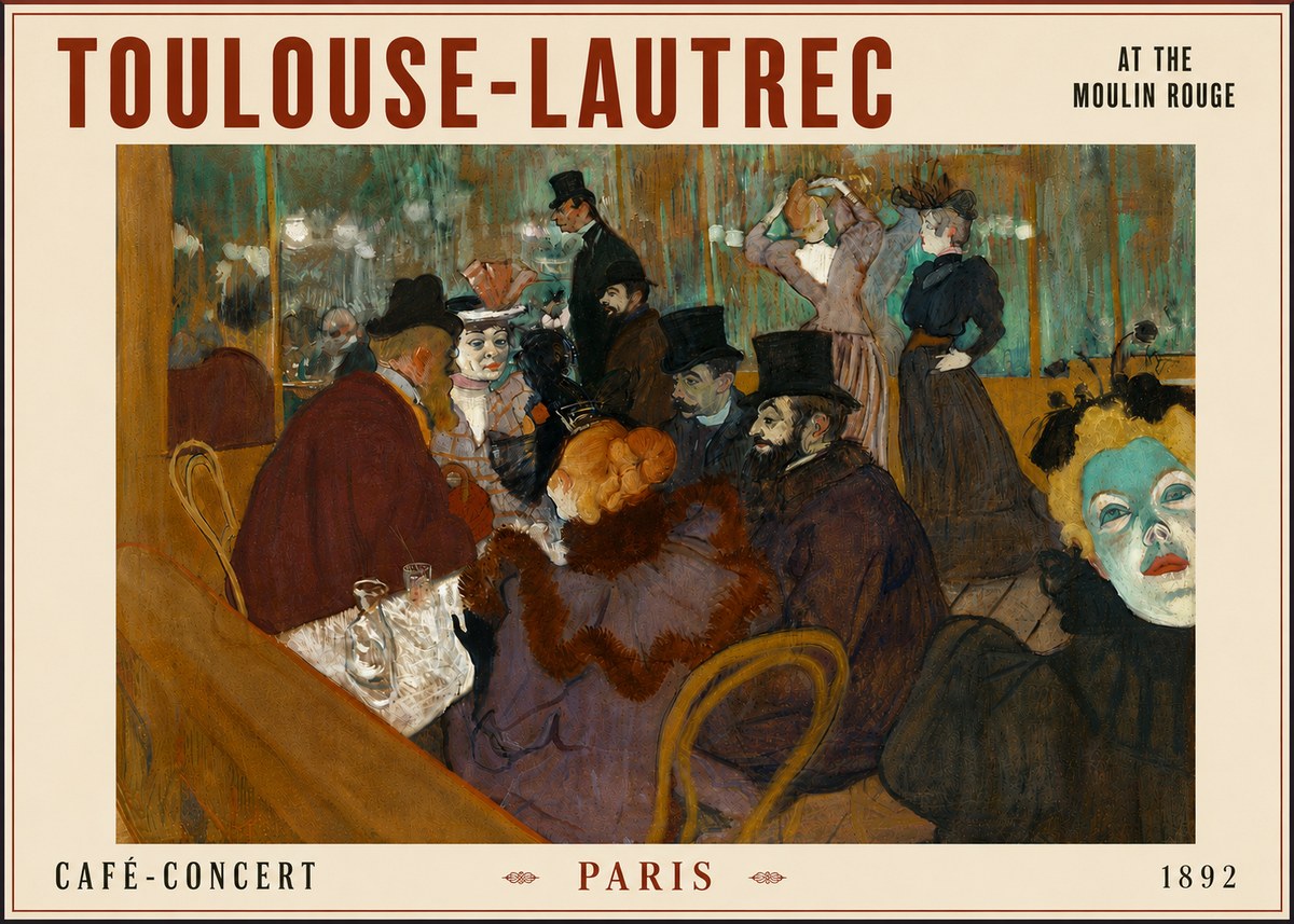 Toulouse-Lautrec At the Moulin Rouge IV No6 - Juliste