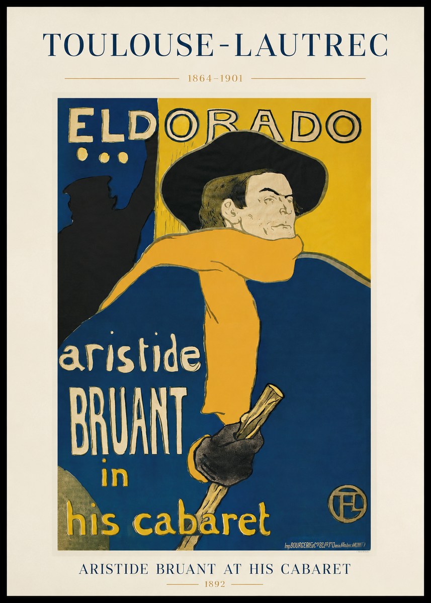 Toulouse-Lautrec Aristide Bruant at His Cabaret No1 - Juliste
