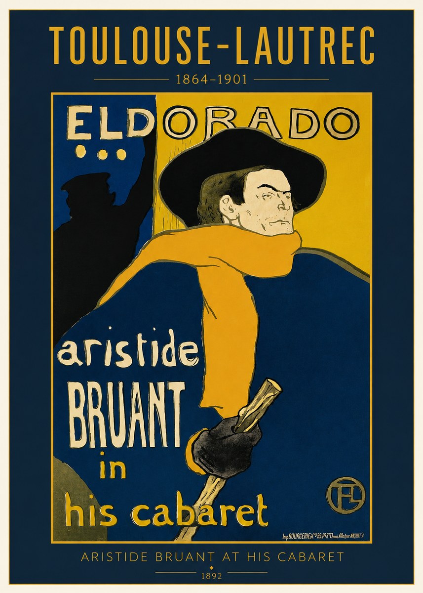Toulouse-Lautrec Aristide Bruant at His Cabaret No2 - Juliste