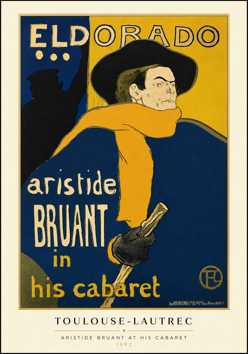 Toulouse-Lautrec Aristide Bruant at His Cabaret No3 - Juliste