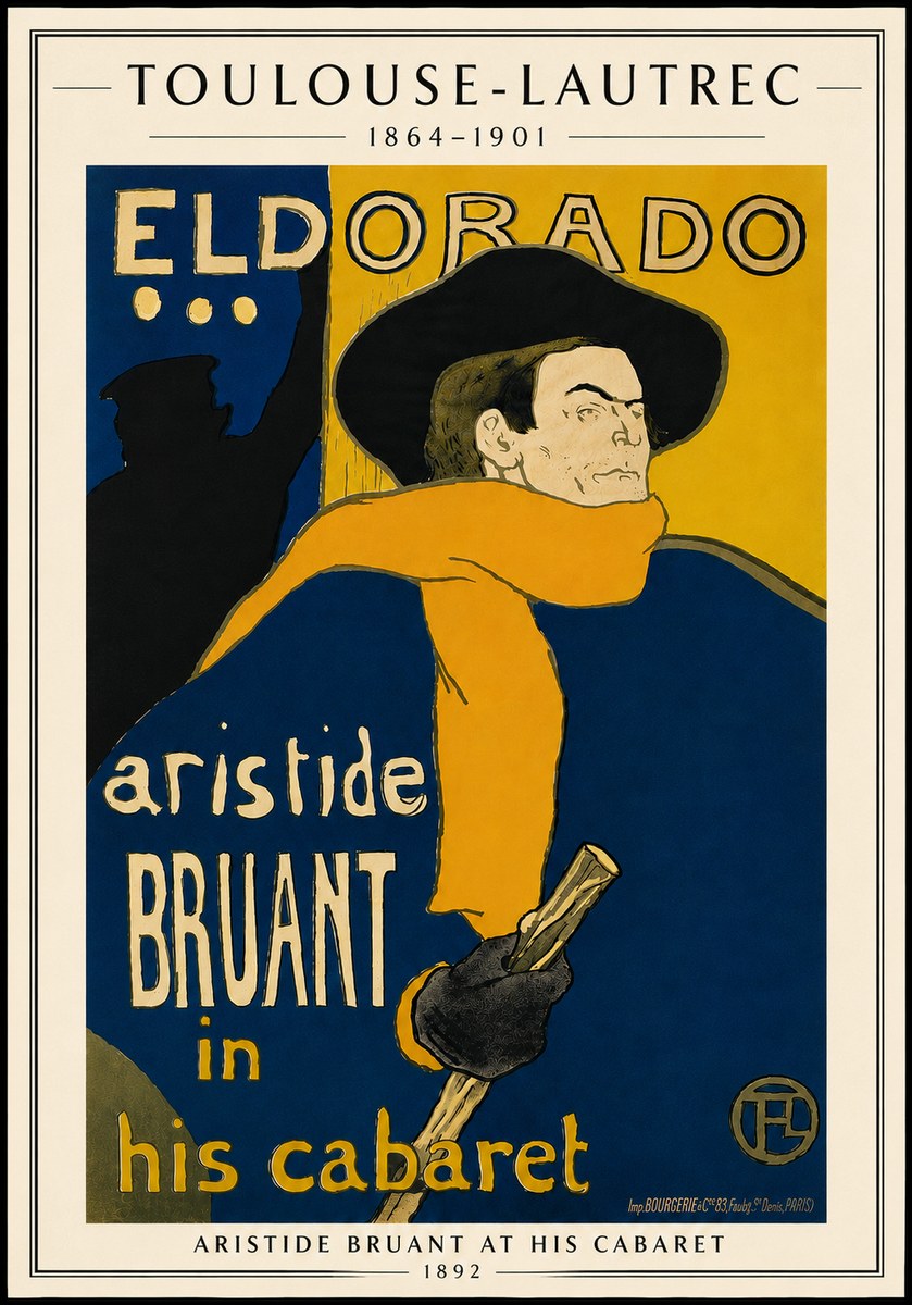 Toulouse-Lautrec Aristide Bruant at His Cabaret No5 - Juliste