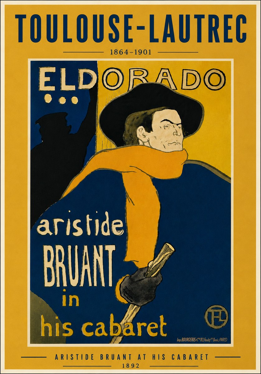 Toulouse-Lautrec Aristide Bruant at His Cabaret No6 - Juliste