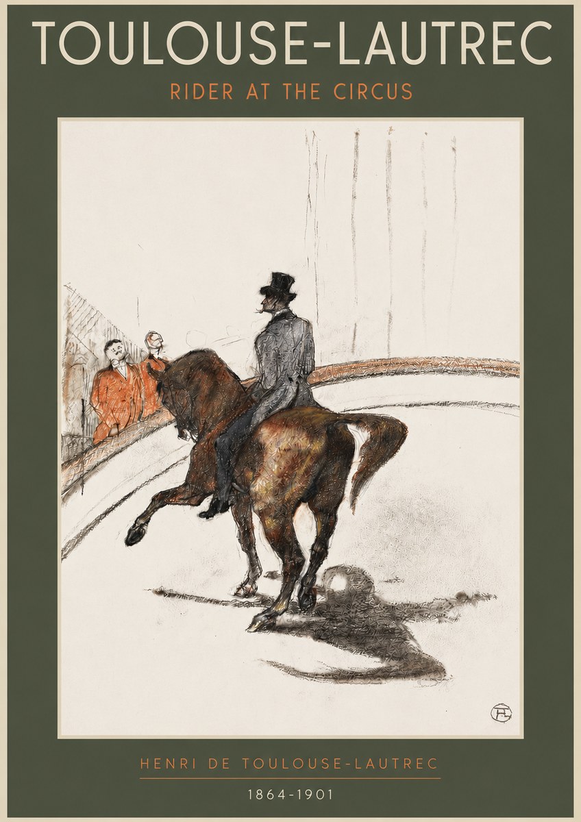 Toulouse-Lautrec Rider at the Circus No3 - Juliste