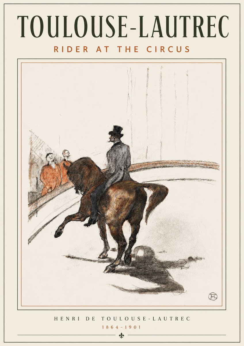 Toulouse-Lautrec Rider at the Circus No4 - Juliste