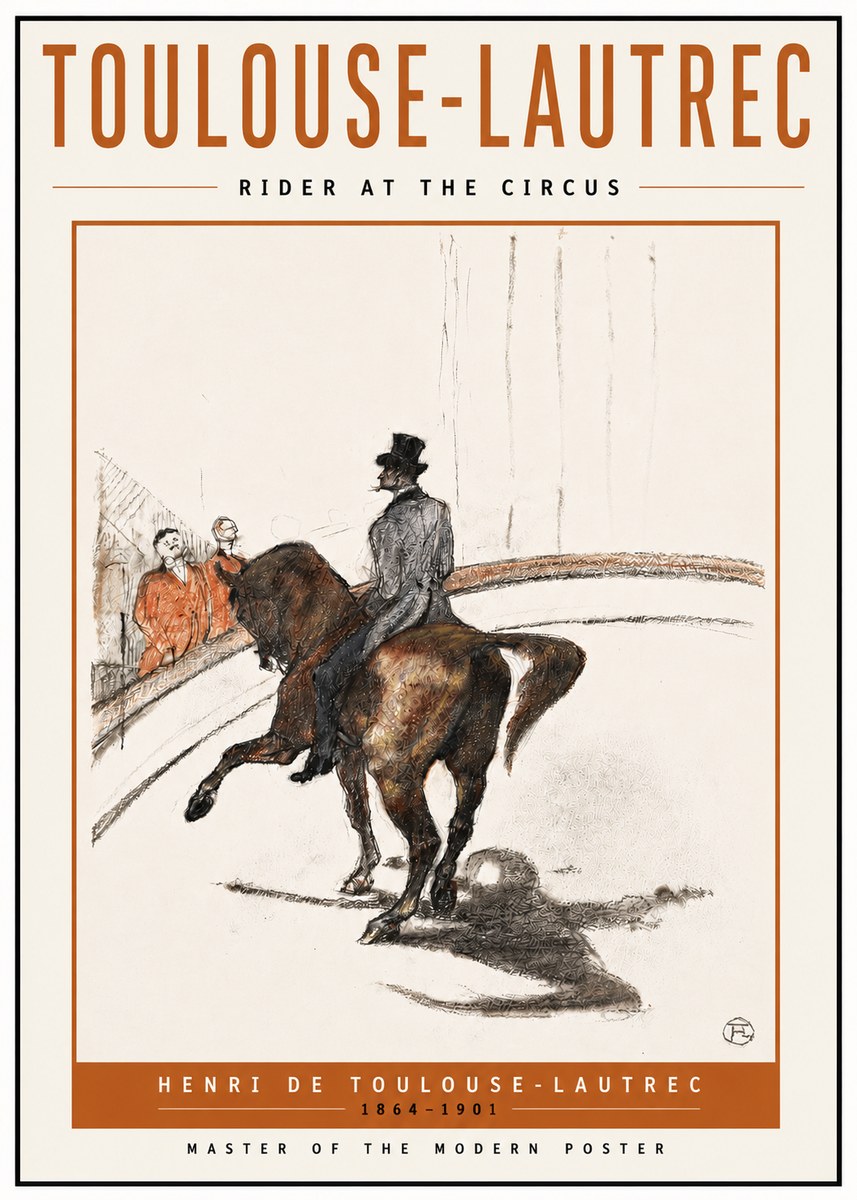 Toulouse-Lautrec Rider at the Circus No5 - Juliste