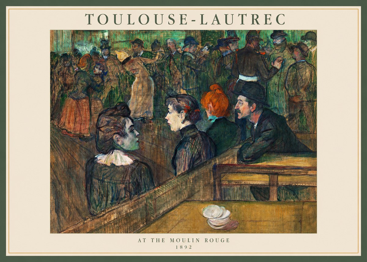 Toulouse-Lautrec At the Moulin Rouge V No1 - Juliste