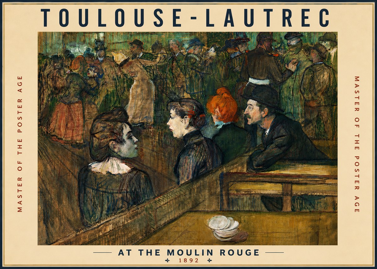 Toulouse-Lautrec At the Moulin Rouge V No4 - Juliste