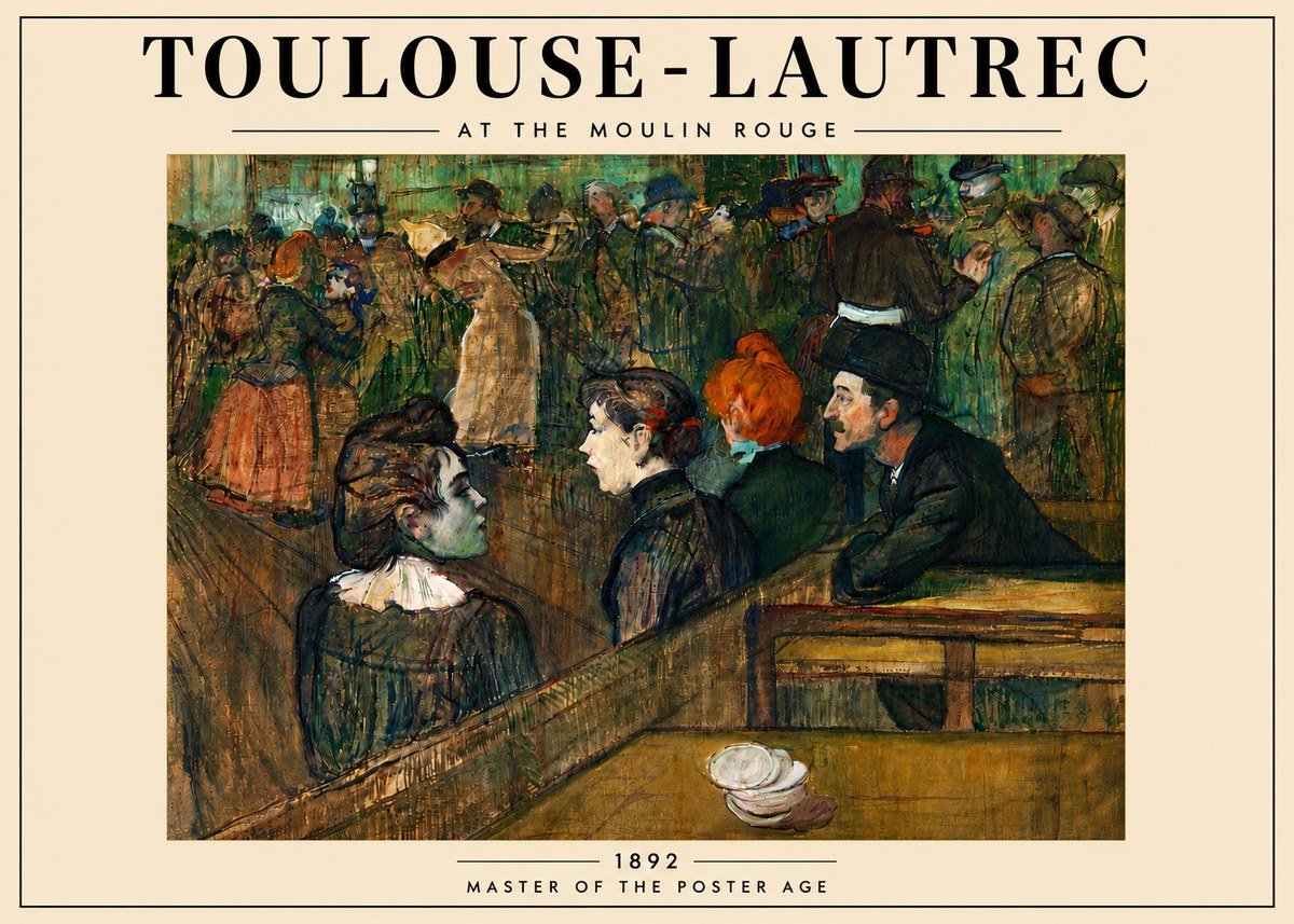 Toulouse-Lautrec At the Moulin Rouge V No6 - Juliste