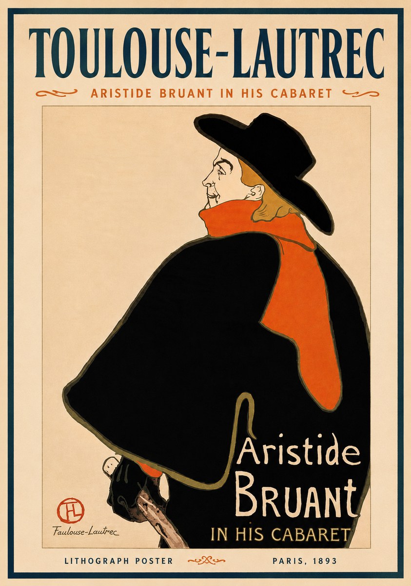 Toulouse-Lautrec Aristide Bruant in His Cabaret II No3 - Juliste